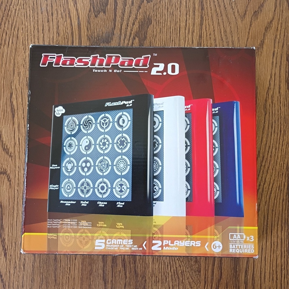 Flash Pad Touch N Go 2.0 Black - 5 Electronic Games - New Open Box